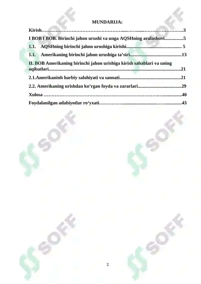 Birinchi Jahon Urushi va AQSHning Aralashuvi 2