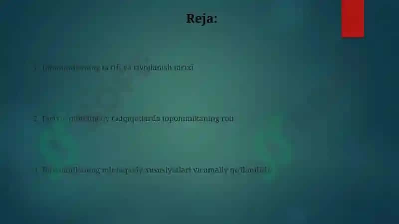 Toponimika: Tarixiyo’lkashunoslikvatoponimika 2