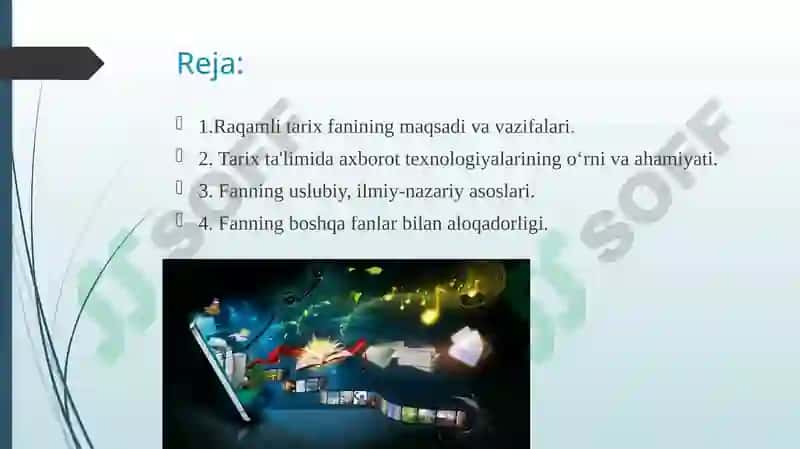 Raqamli tarix fanining maqsadi va vazifalari 2