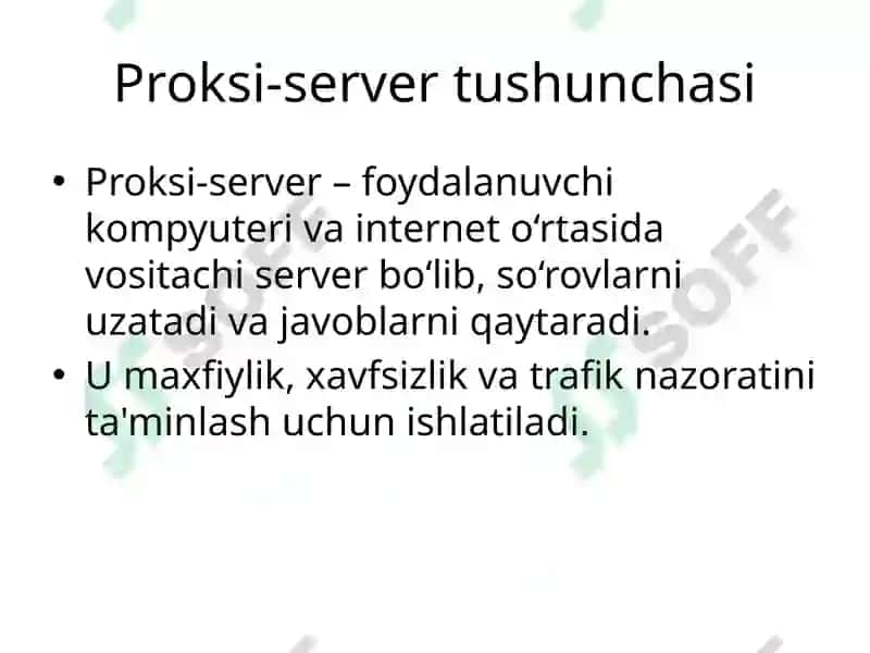 Proksi-serverlar(Kompyutertarmoqlarifani) 2