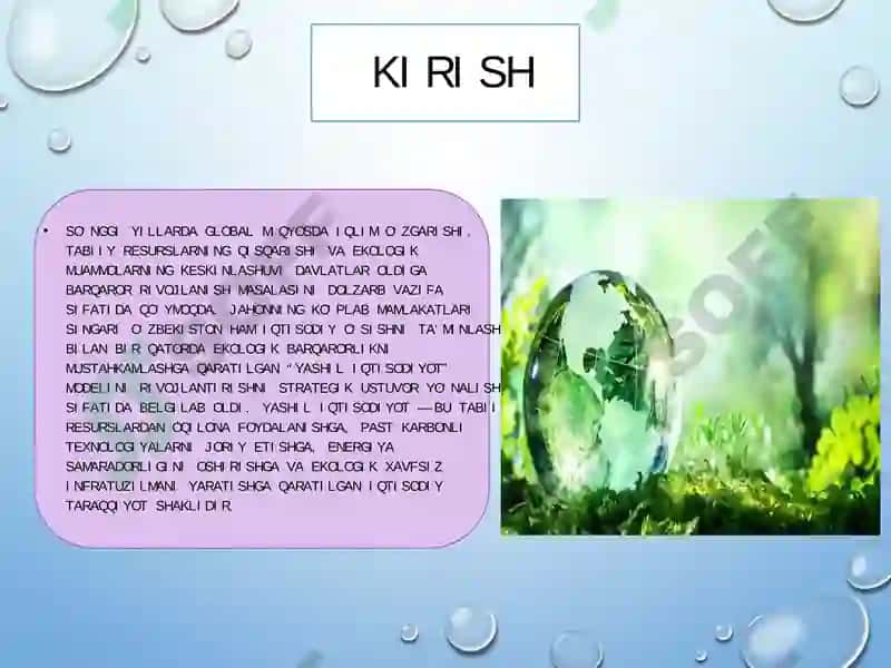 Yashil iqtisodiyot modeli 2