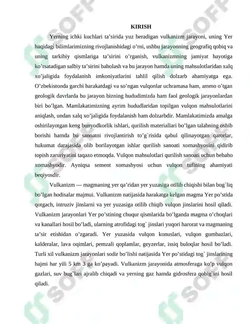 VULKANLAR VA ULARNING TURLARI, VULKANIK JARAYONLAR YOTISH SHAKLLARI PAST VULKANIK JARAYONLAR 2