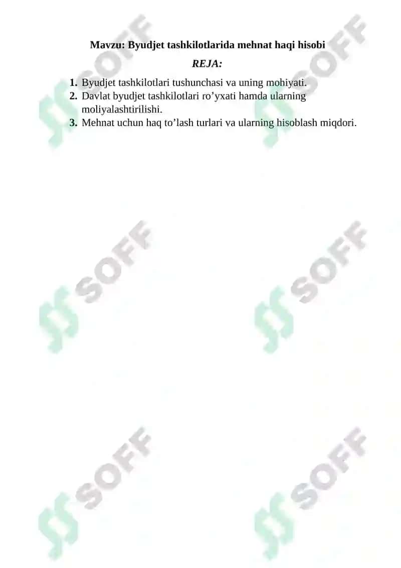 Byudjet tashkilotlarida mehnat haqi hisobi 2
