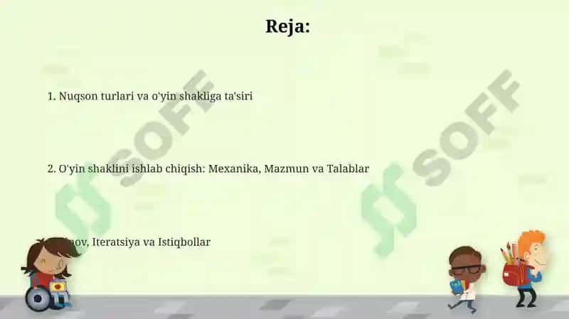 Nuqsonning turiga qarab oʻyin shaklini rivojlantirish 2