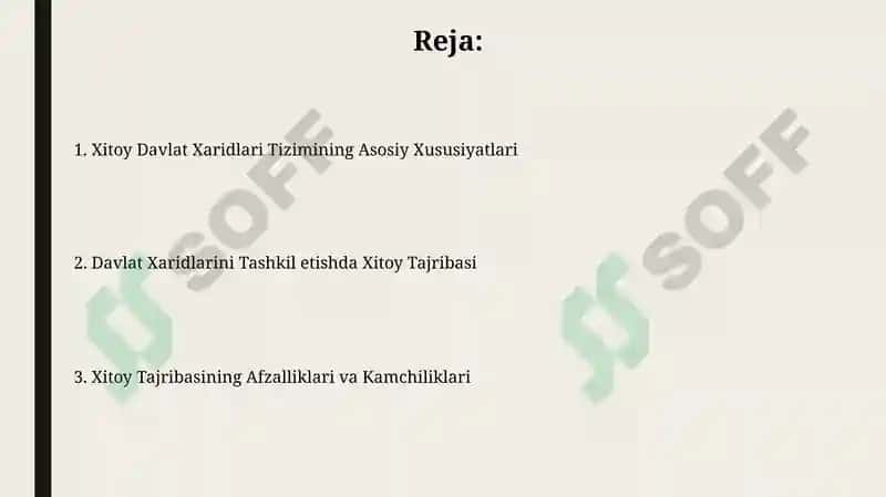 Davlat Xaridlarini Tashkil etishda Xitoy Tajribasi 2