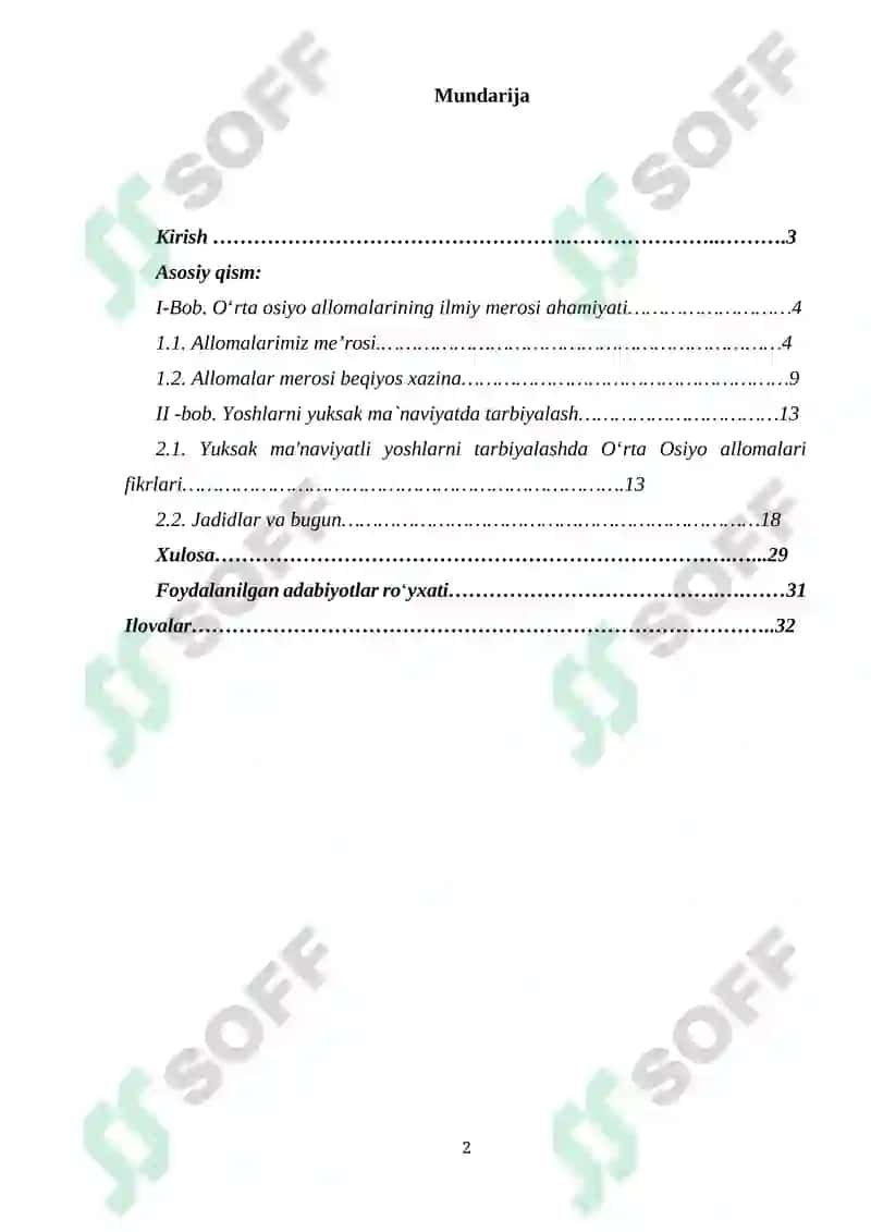 YUKSAK MA’NAVIYATLI YOSHLARNI TARBIYALASHDA OʻRTA OSIYO ALLOMALARI ILMIY MEROSINING OʻRNI 2