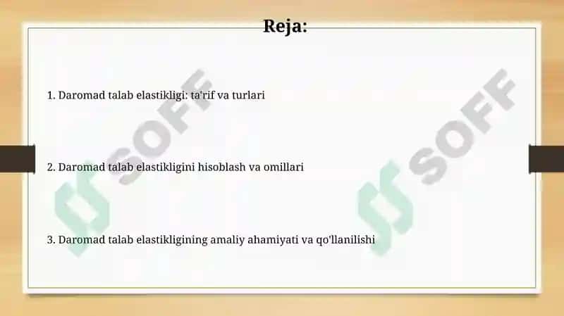 Daromad talab elastikligi 2