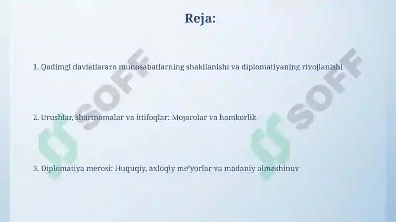 Qadimgi davrda xalqaro munosabatlar va diplomatiya 2