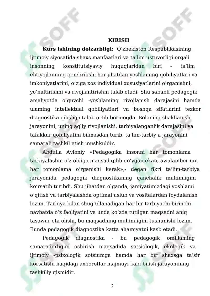 RUS PSIXOLOGIYASIDA DIAGNOSTIK METODIKALARDAN FOYDALANISHNING SAMARADORLIGINI OSHIRISH 2