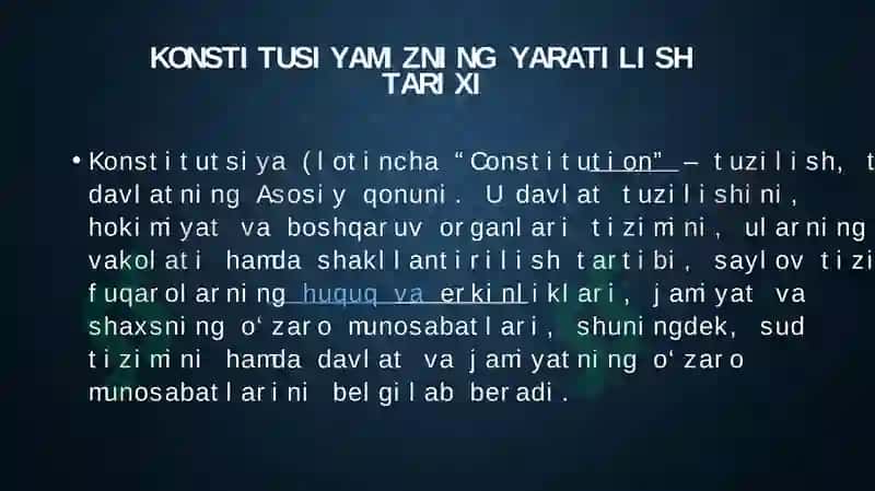O‘zbekiston Respublikasi Konstitutsiyaning qabul qilinishi va uning tarixiy ahamiyati 2