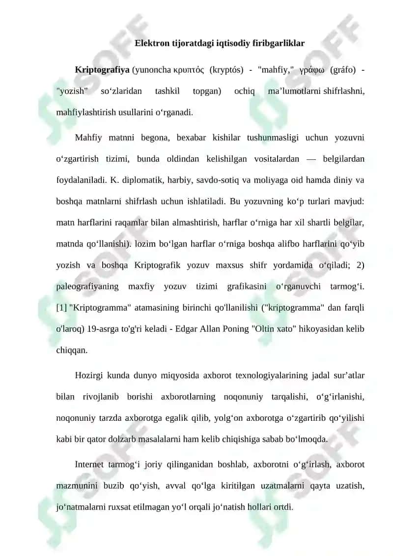 Elektron tijorat muammolar va unga bo'lgan tahdidlar 2