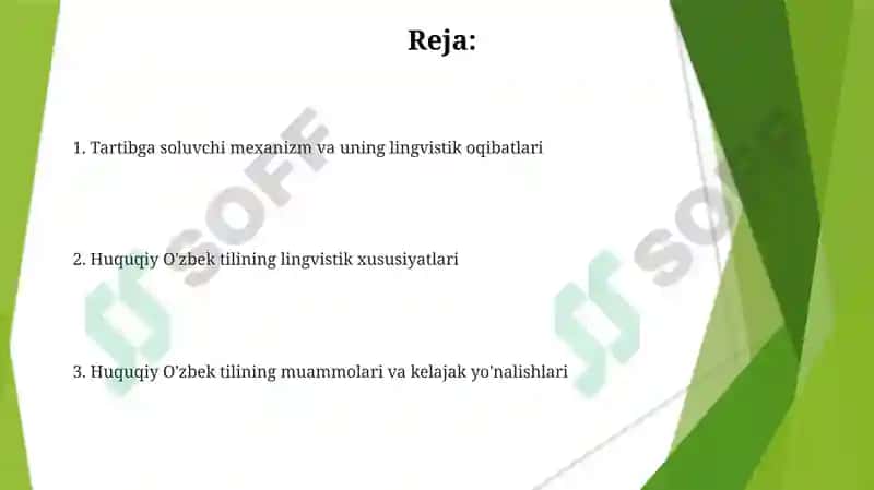 Huquqiy O'zbek tilining muammolari va kelajak yo'nalishlari 2