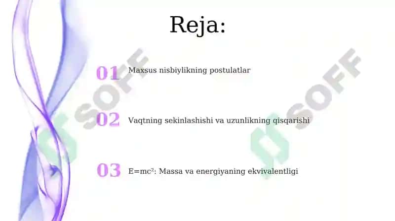 Maxsus nisbiylik nazariyasi elementlari 2