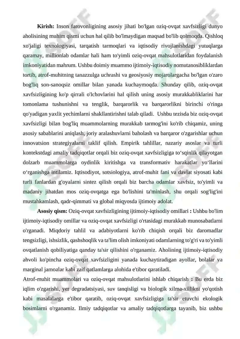 AHOLINING HAVFSIZ OVQATLANISH MASALALARI 2