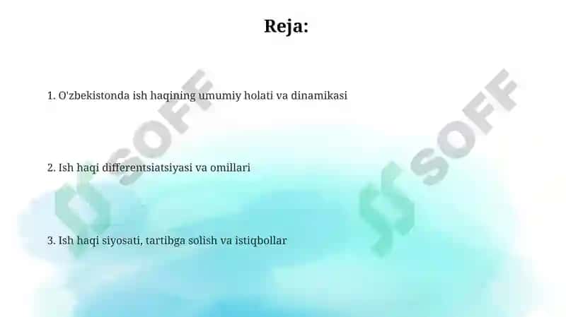 O'zbekiston Respublikasi ish haqqi tahlili 2