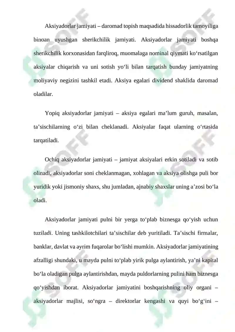 Aksiyadorlik jamiyatlarida personalni xizmat-kasb jihatidan ko'tarilishini boshqarish tizimi. 2