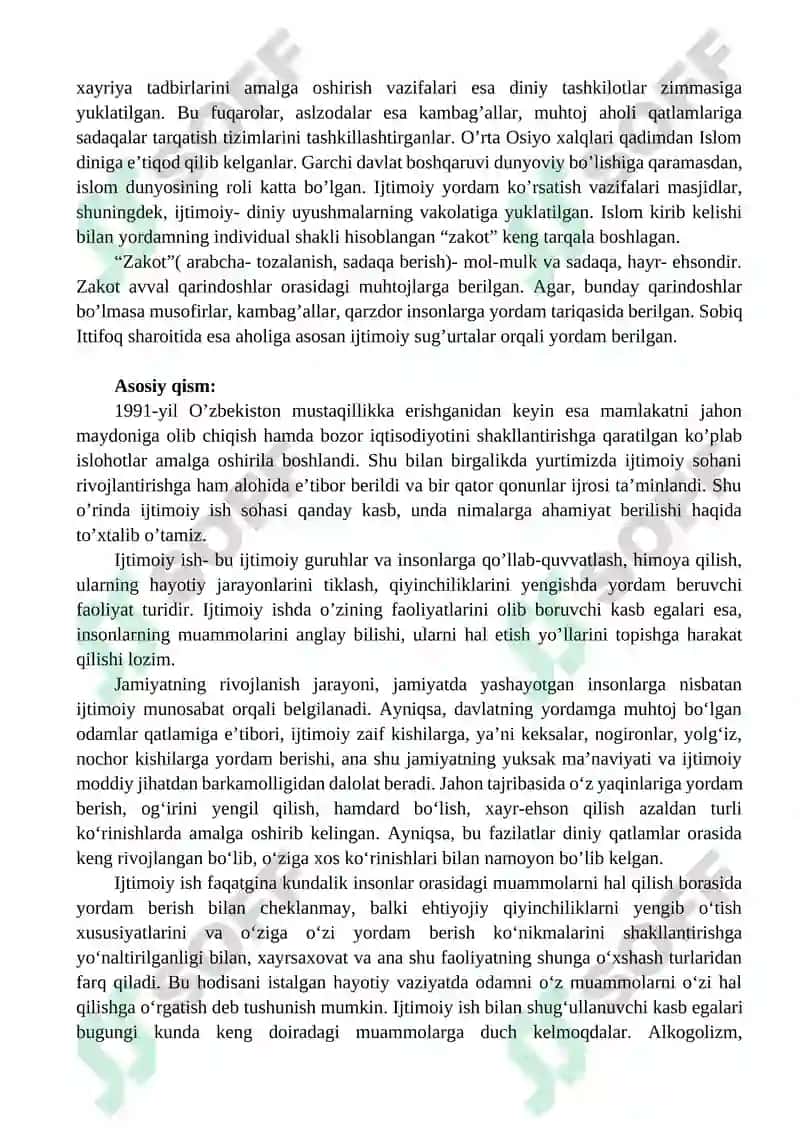 OʻZBEKISTONDA IJTIMOIY SOHADA AMALGA OSHIRILAYOTGAN OʻZGARISHLAR MAZMUN VA MOHIYATI 2