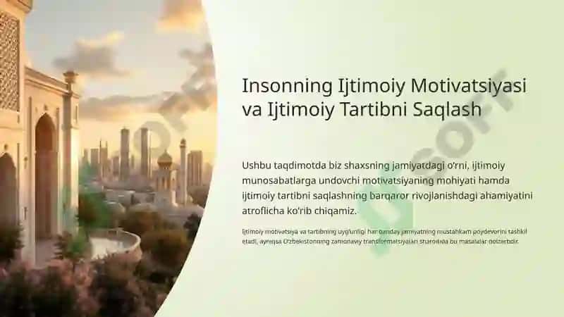 Insonning Ijtimoiy Motivatsiyasi va Ijtimoiy Tartibni Saqlash 2