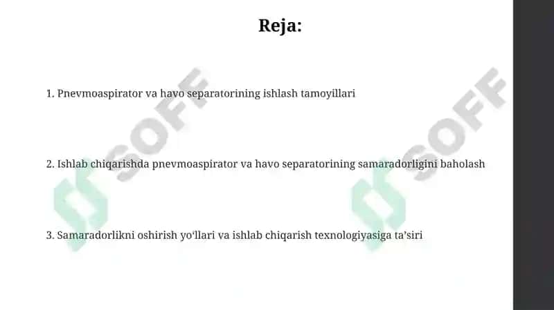 Pnevmoaspirator va xavo separatorlari 2