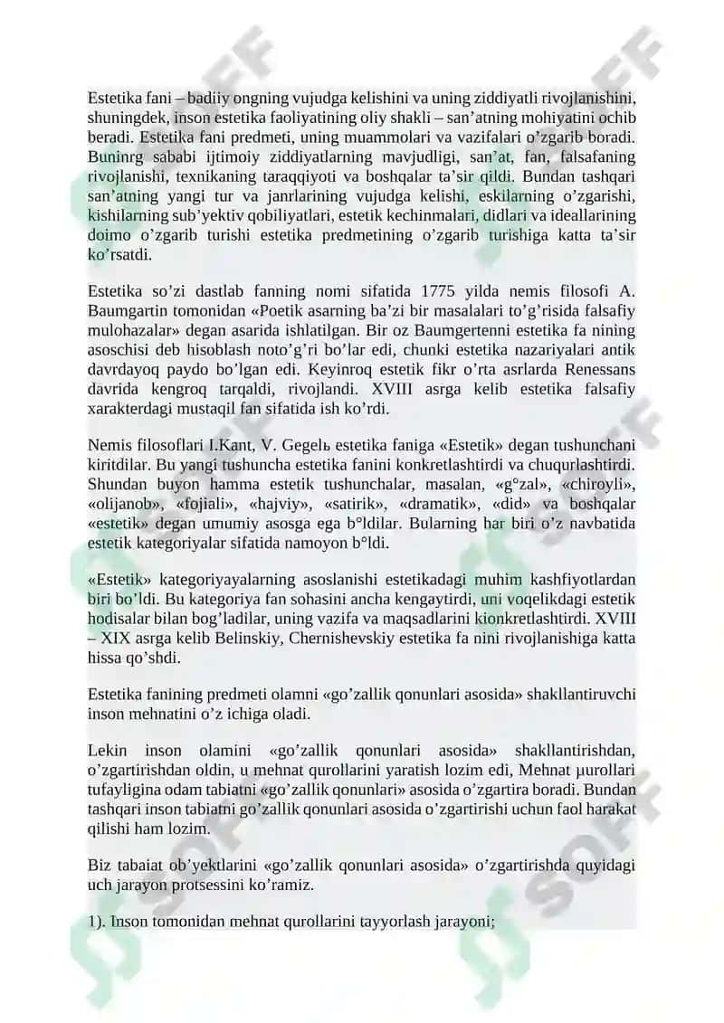 ESTETIKANING ZAMONAVIY MUAMMOLARI 2