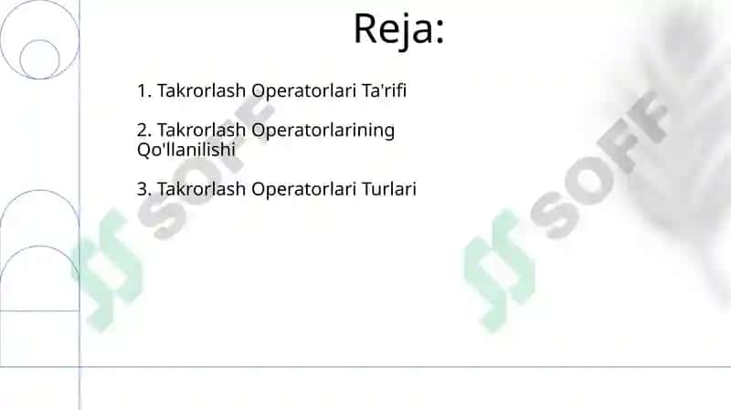 Takrorlanish operatorlari 2