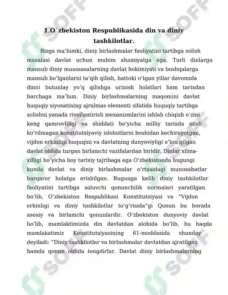 Vijdon va eʼtiqod erkinligining taʼrifi 2