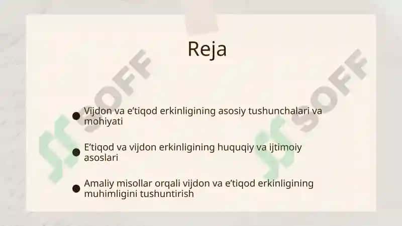 Vijdon va e’tiqod erkinligining ta’rifi 2