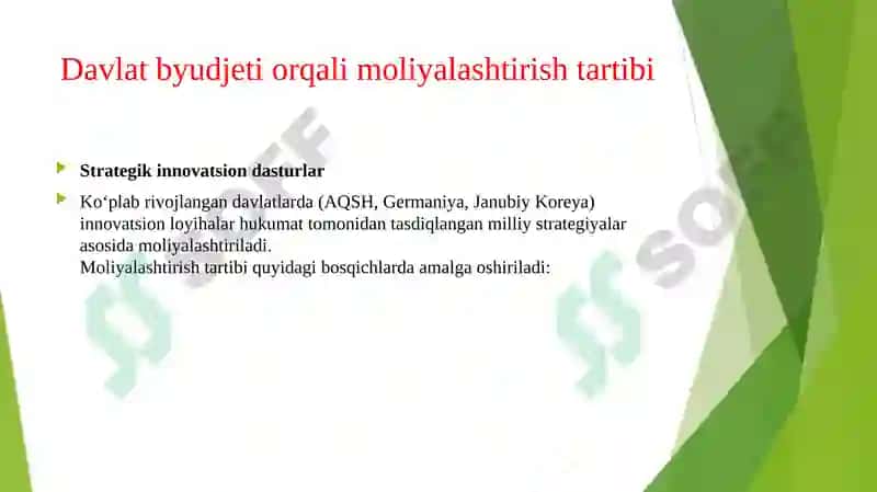 Xorijda innovatsion faoliyatni moliyalashtirish tartibi 2