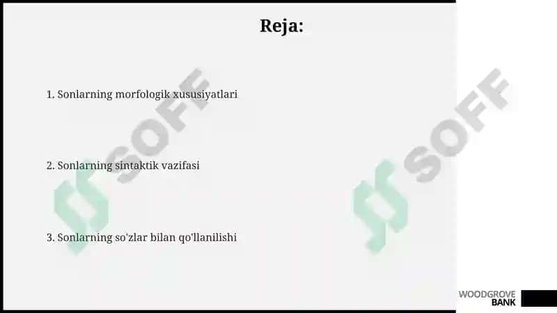 Sonlarning morfologik belgilari va sintaktik fazilasi 2