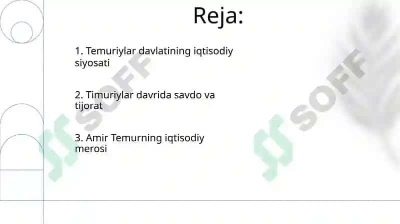 Amir Temur va temuriylar davridagi iqtisodiy g'oyalar 2