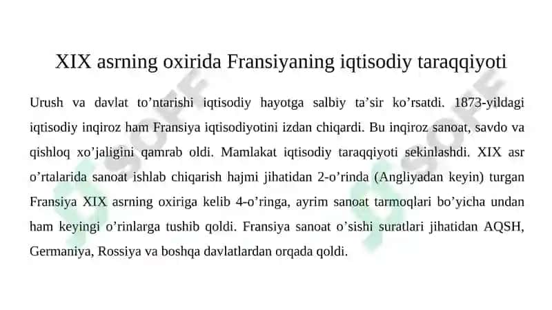 Yevropa va AQSH XIX asrning oxiri- XXasr boshida 2