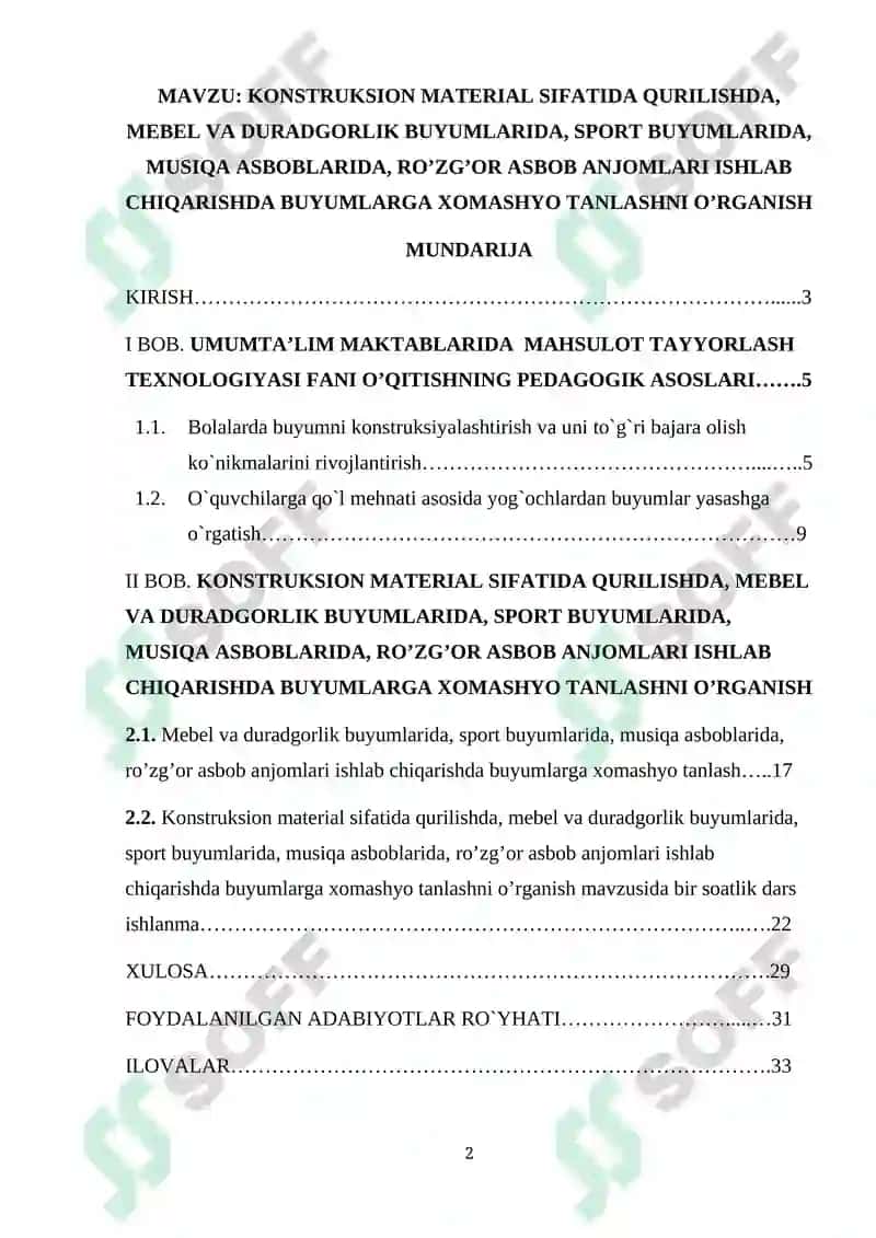 MAHSULOT TAYYORLASH TEXNOLOGIYASI FANI 2