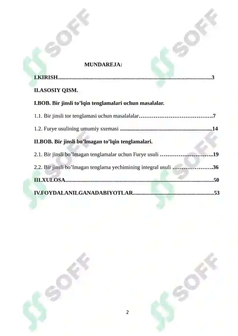 CHEKLI SOHALARDA TO’LQIN TENGLAMALARI 2