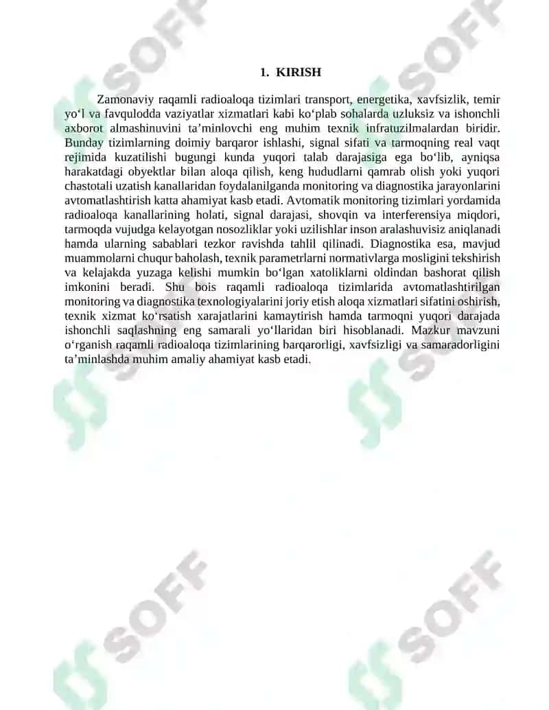 Raqamli radioaloqa tizimlarining avtomatik monitoringi va diagnostikasi 2