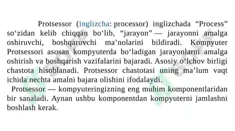 Kompyuter protsessorlarining tuzilishilari 2