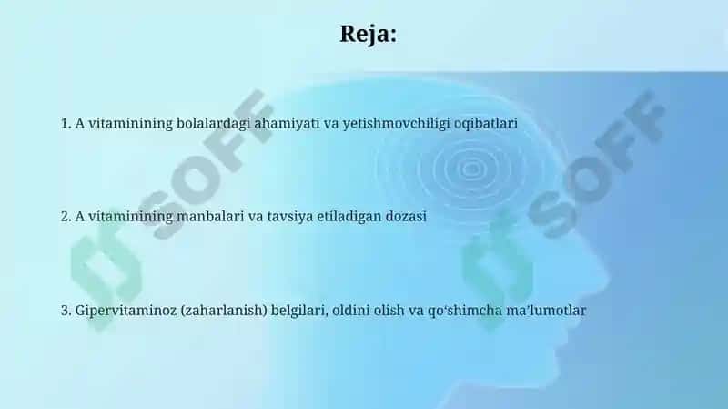 A vitaminining bolalardagi ahamiyati va yetishmovchiligi oqibatlari 2
