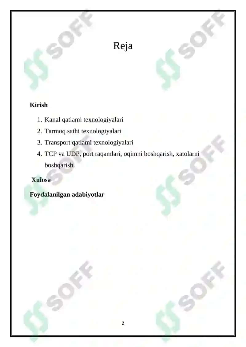 MULTIMEDIALI ALOQA TARMOQLARI 2