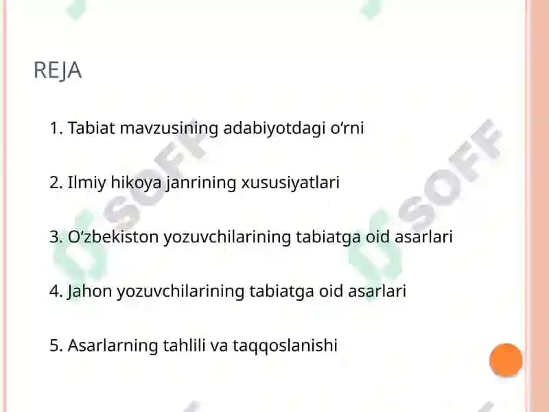 Tabiatga oid O'zbekiston va jaxon yozuvchilarning ilmiy hikoyalarni to'plash o'rganish va tahlil qil 2