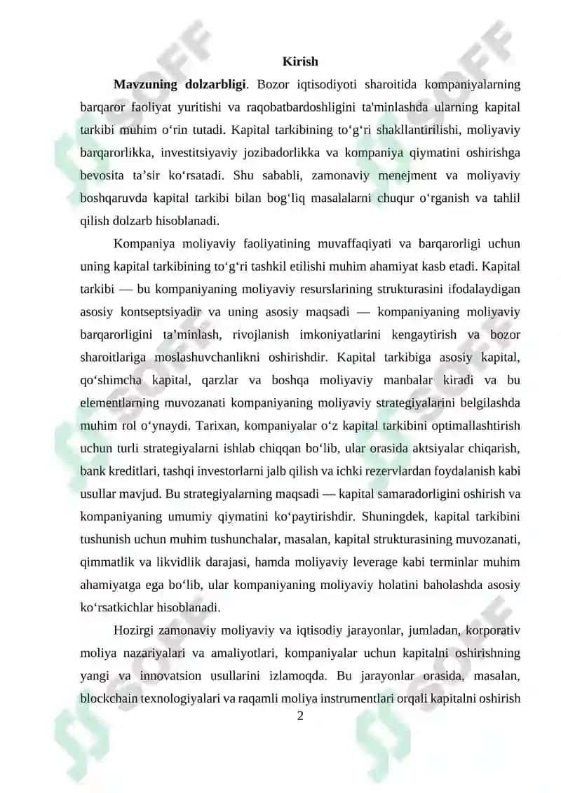 KOMPANIYA KAPITAL TARKIBI VA UNI OSHIRISH YOʻLLARI 2