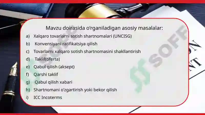 Xalqarotovarlarni sotish shartnomalari va Incoterm Shartnomalari 2