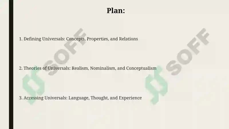 The Understanding of Universals and Their Means 2