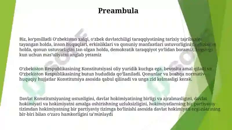 O‘zbekiston Respublikasining Konstitutsiyasi 2