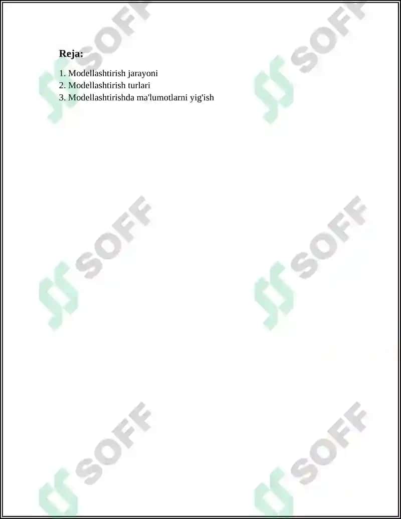 MODELLASHTIRISH NATIJALARINI OLISH VA TALQIN QILISH 2