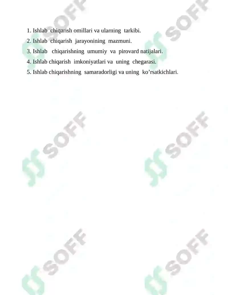 Ishlab Chiqarish Jaryoni va uning Natijalari 2