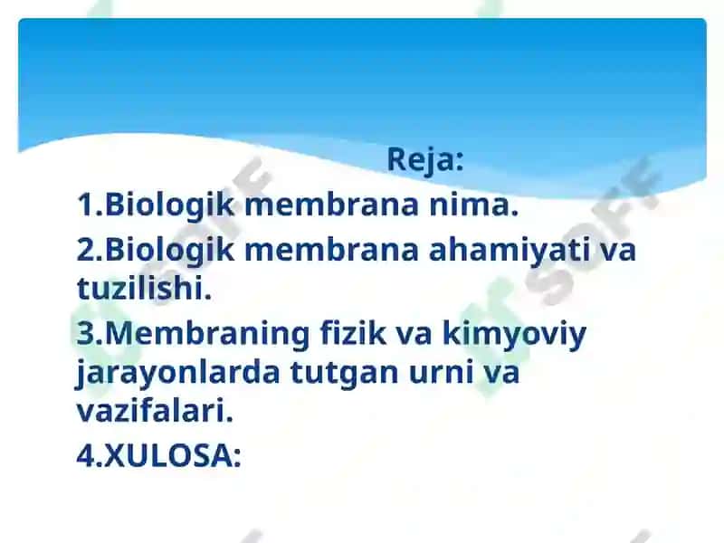 Biologik membranalardagi fizik jarayonlar 2