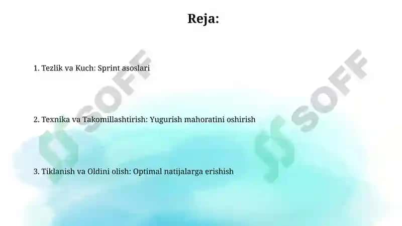 Qisqa masofaga yugurishda maxsus jismoniy tayyorgarlik 2