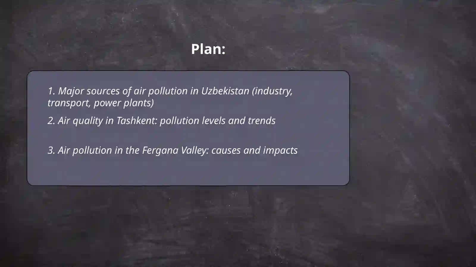 Major sources of air pollution in Uzbekistan 2