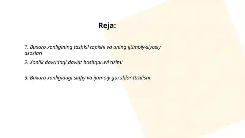 Buxoro xonligi va amirligining ijtimoiy-siyosiy tuzumi va huquqiy tizimi 2
