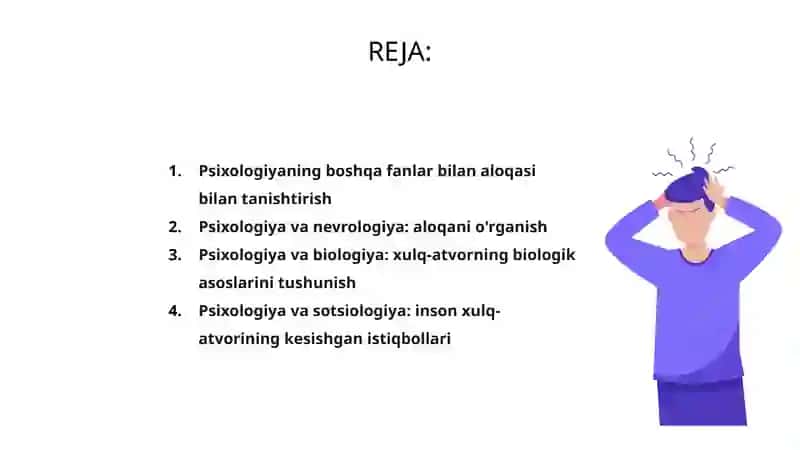 Psixologiya fanining boshqa fanlar bilan aloqasi 2