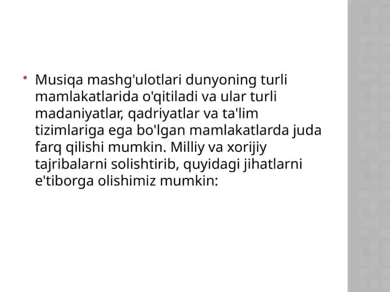 Musiqamashg‘ulotlari, maqsad va vazifalari 2